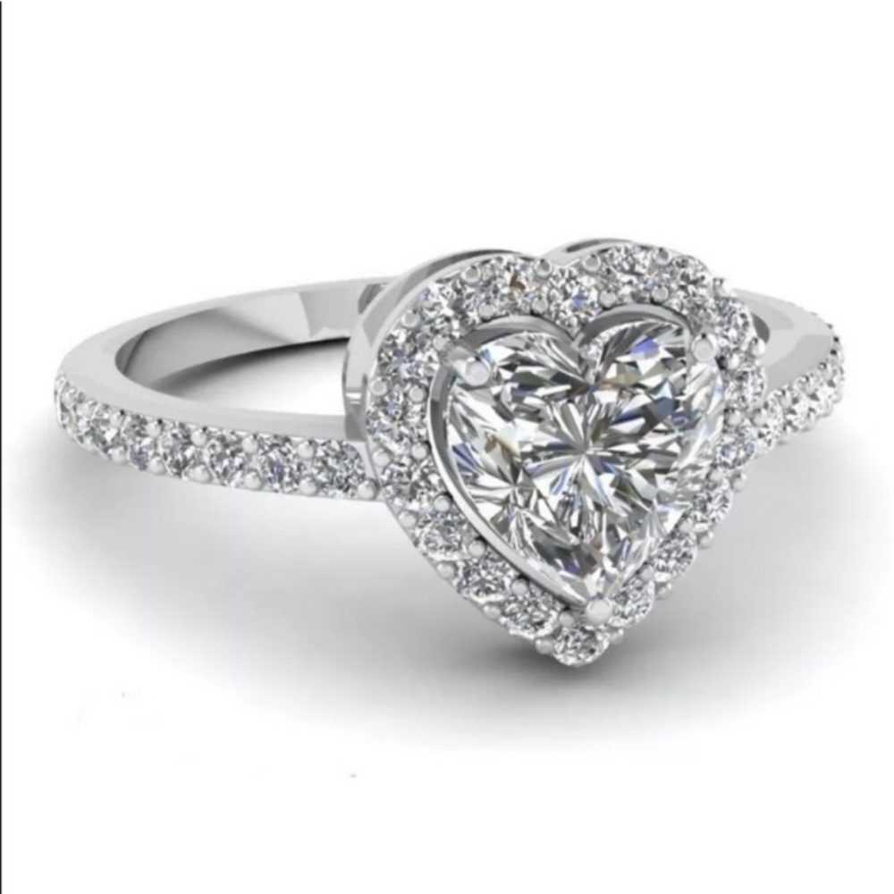925 Silver Filled Heart Shape Ring - image 1